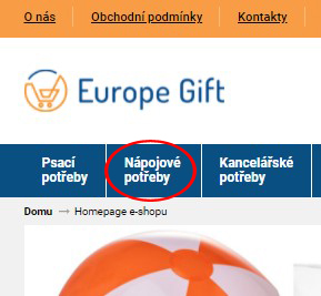 EuropeGift reklamní předměty - Jak získat vzorky zdarma - výběr kategorie