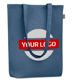 Eco Hemp Bag - Long Handle Shoulder Shopping Bag Naima Tote Blue