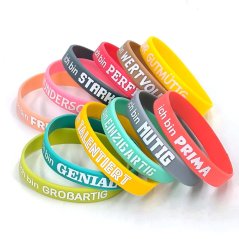 Silicone bracelet embossing with filling