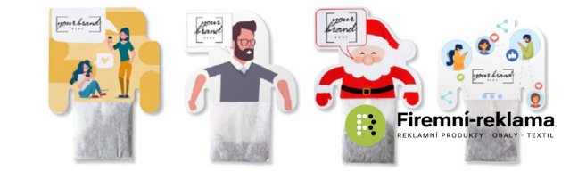 Reklamní čaj s kartonovým držákem (4 typy) s vlastním potiskem