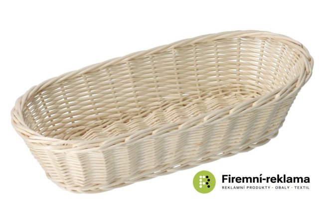 Wicker pastry basket decorated white