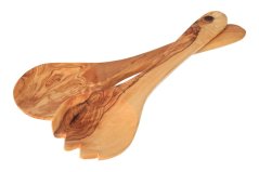 Olive wood salad cutlery