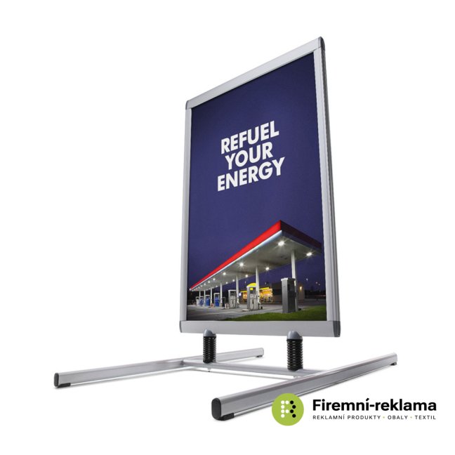 Forecourt Sign - Windtalker Excel Economy - Colour: silver, Variant: Windtalker® Excel With Metal Base A1