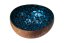 Coconut bowl with blue flowers