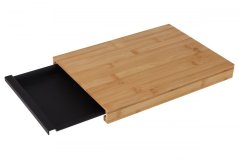 Bamboo cutting board with tray 34 x 24.5 cm