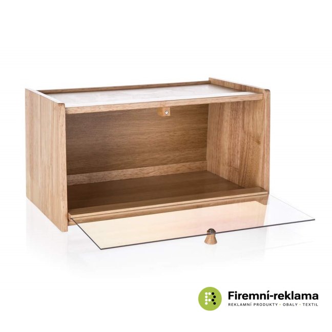 BRILLANTE wooden bread box 38 x 22 x 20 cm with plastic lid