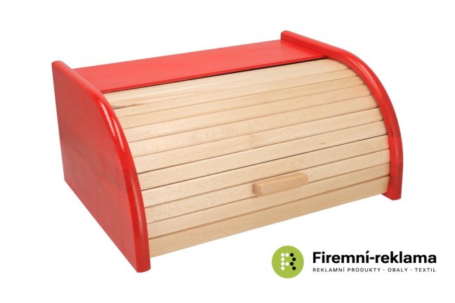 Two-tone bread box - beech + red