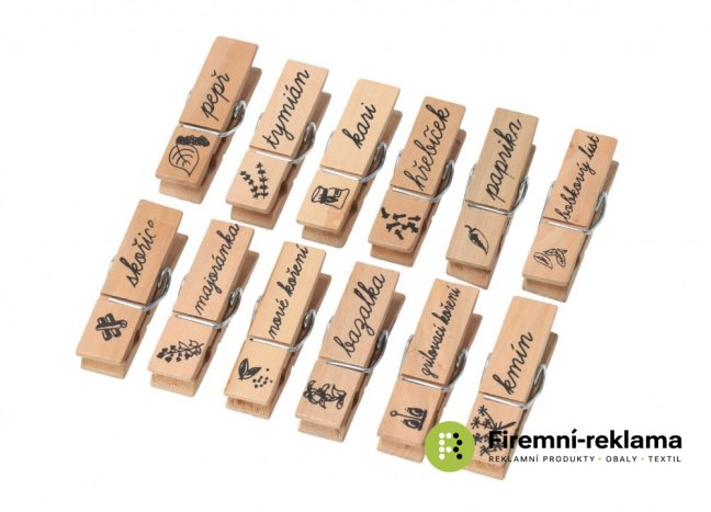 Wooden spice pegs - 12 pcs