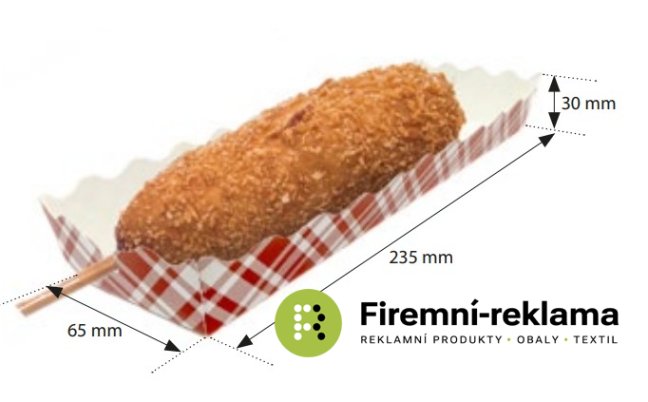 Paper food tray (corn dogs, sausages, baguettes, etc.) with custom printing