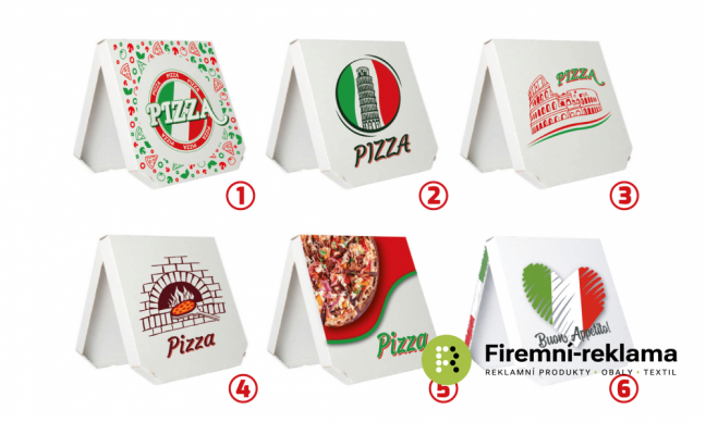 Pizza box with print - Pizza box color: white / white, Pizza box size: 24x24x3 cm, Packaging: 200pcs