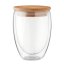 Double-walled glass with bamboo lid - 350 ml