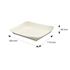 Practical paper tray for stylish serving of complete meals Practical paper tray for stylish serving of complete meals