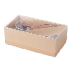 Set of two 90 ml isothermal cups with a bamboo saucer