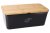 Bread box with cutting board - black