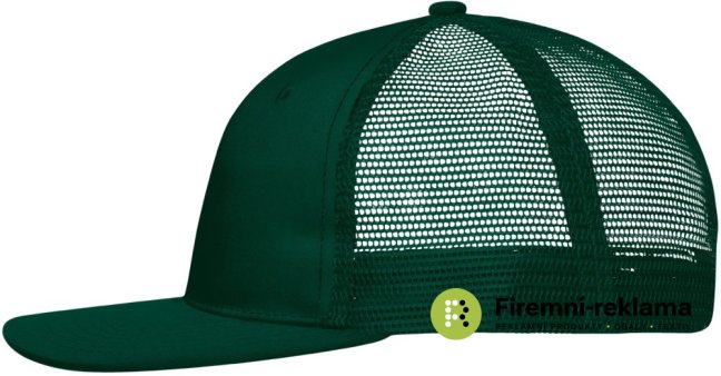 6 Panel Flat Peak Cap - Colour: dark green/dark green, Size: one size