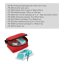 Travel first aid kit for bicycles, first aid kit for hiking - suitable for advertising print on red nylon packaging, contains 16 first aid items, suitable as a corporate gift for employees, sports clubs, event participants
