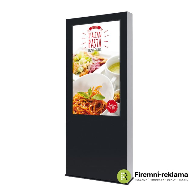 Outdoor Digital one-sided totem housing with 55" screen - Colour: black, silver, Media Size: 55"