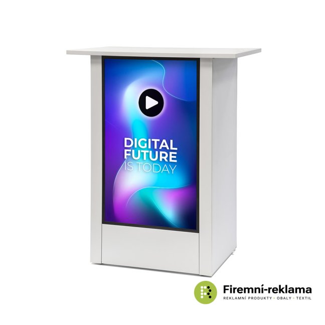 Digital Counter Futuro - Colour: white, Variant: Digital Counter Futuro with 32" Samsung Screen Vertical White, Media Size: 392,85 x 698,4 mm