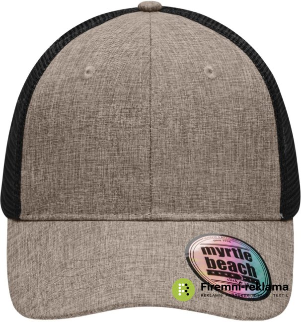6 Panel Mesh Cap Mélange - Colour: brown melange/black, Size: one size