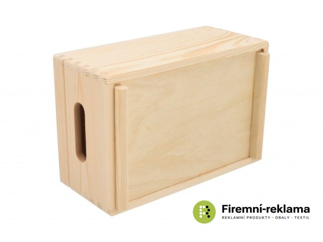 Firemní dárek - Dřevěný box s úchyty 30 x 20 x 14 cm