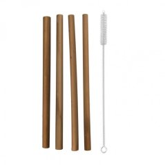 Bamboo straw - set of 4 with a brush