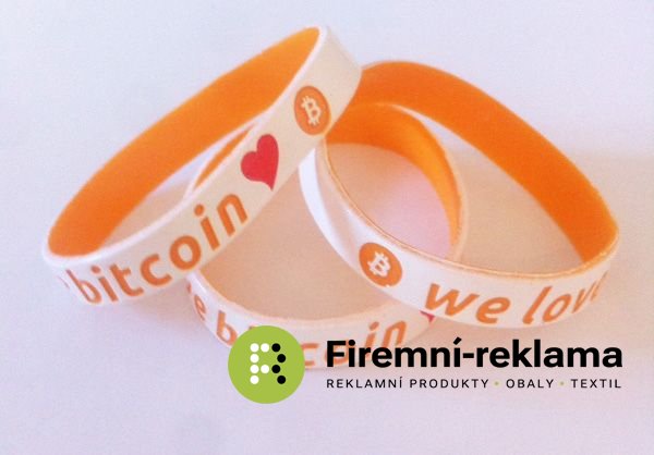 Bitcoin silicone bracelet embossing with filling - special edition - Packaging: 5pcs