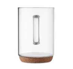 Skleněný hrnek s korkovým dnem 400 ml