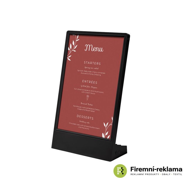 LED L Stand - A5 Portrait Black