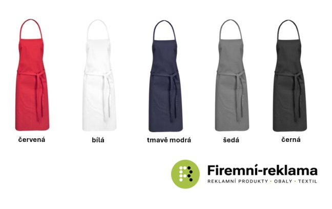 REEVA kitchen apron with print - Packaging: 1pcs, Colour: white