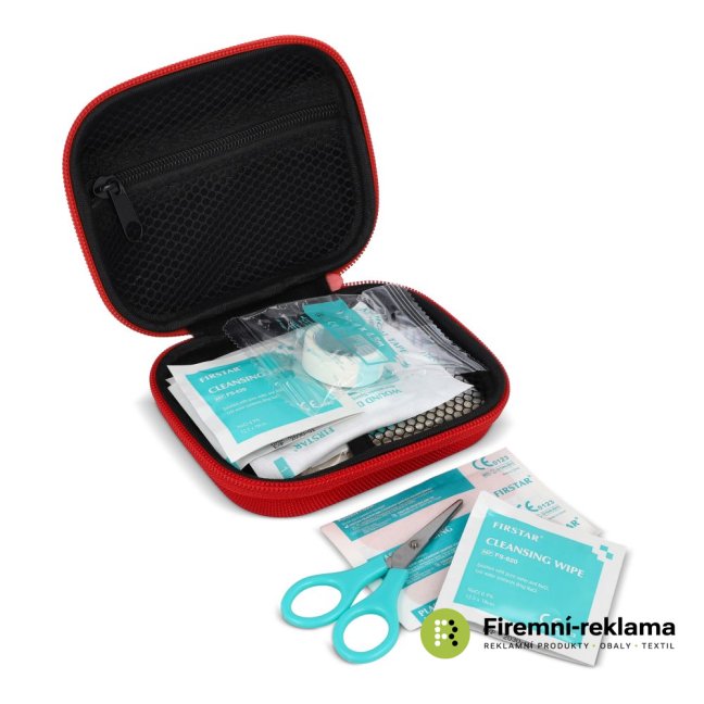 First Aid kit 15pc Everest - 15 first aid items, with company logo printed on red box, suitable corporate gift for employees, clients, and business partners