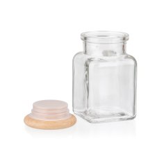 Glass spice jar - wooden 150ml