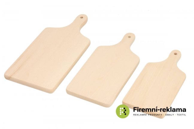 Set of 3 wooden cutting boards with handle