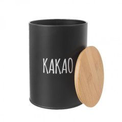 Tin can with lid black - cocoa