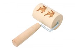 Embossed reindeer one-handed rolling pin