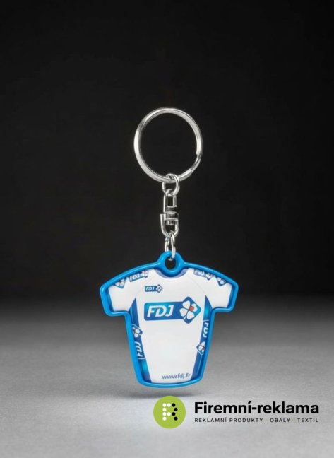 BMT11 Promotional Keychain – a keychain shaped like a Football T-shirt, featuring custom full-color printing, the perfect promotional gift for football club fans