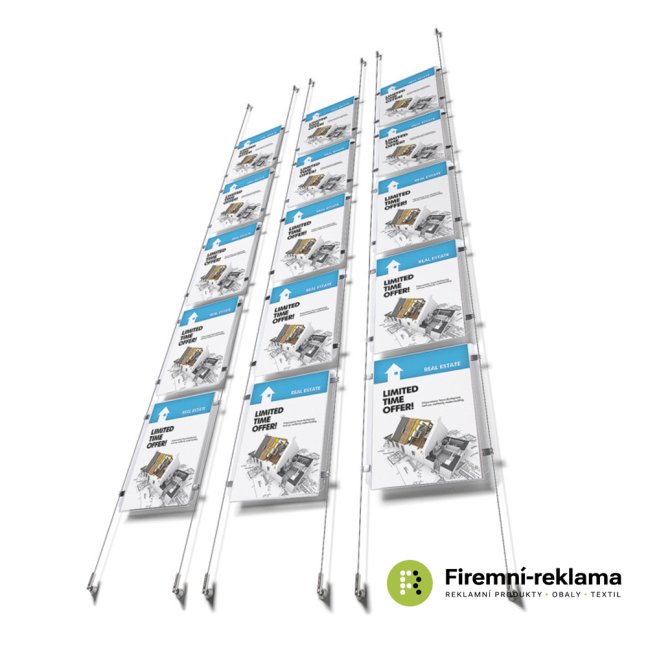 Cable Window Display Systems - Colour: silver, Media Size: 5 x A4