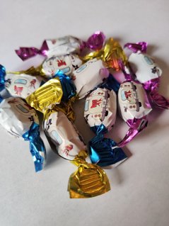 Candy with a colorful borders