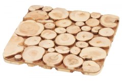 Wooden mat made of logs