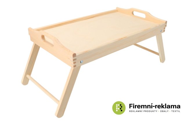 Wooden bed serving table 50x30 cm - unvarnished