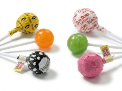 Round promotional lollipops with custom packaging printing