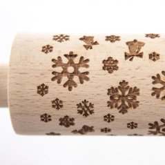 Embossed rolling pin for dough flakes