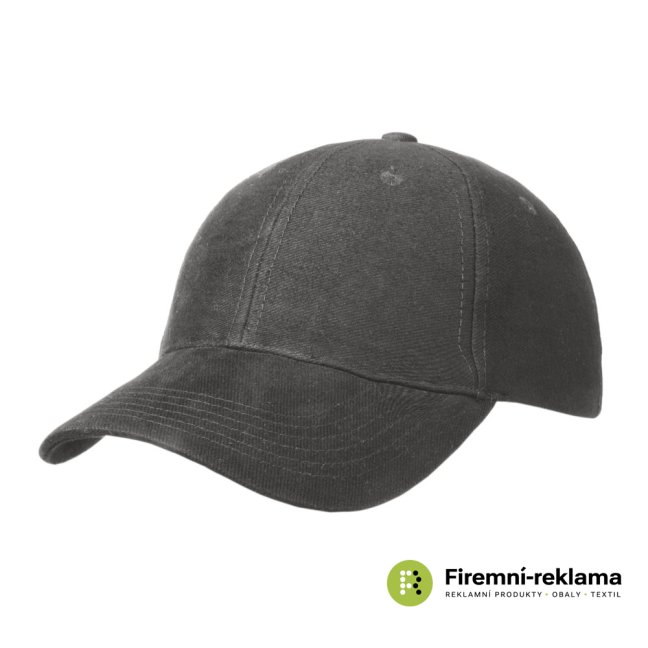 Cap 6 panels with advertising print - Packaging: 100pcs, Colour: white
