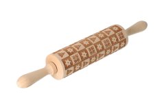 Embossed rolling pin for Christmas dough