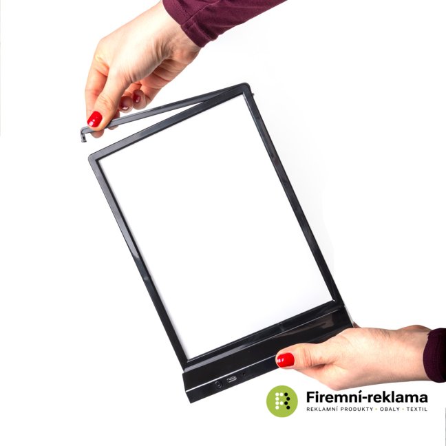 LED stojánek na menu, typ T, A5, černý