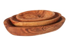 3-Piece Olive Wood Serving Bowl Set