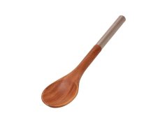 Wooden spoon with stainless steel handle
