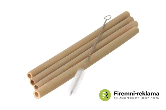 Bamboo straw - set of 4 with a brush