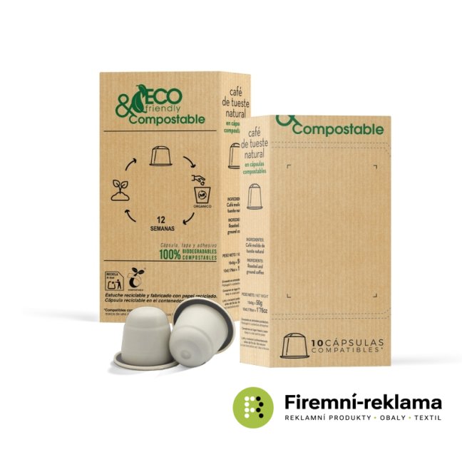 Kapslová káva Nespresso v eco boxu s vlastním potiskem Kapslová káva Nespresso v eco boxu s vlastním potiskem