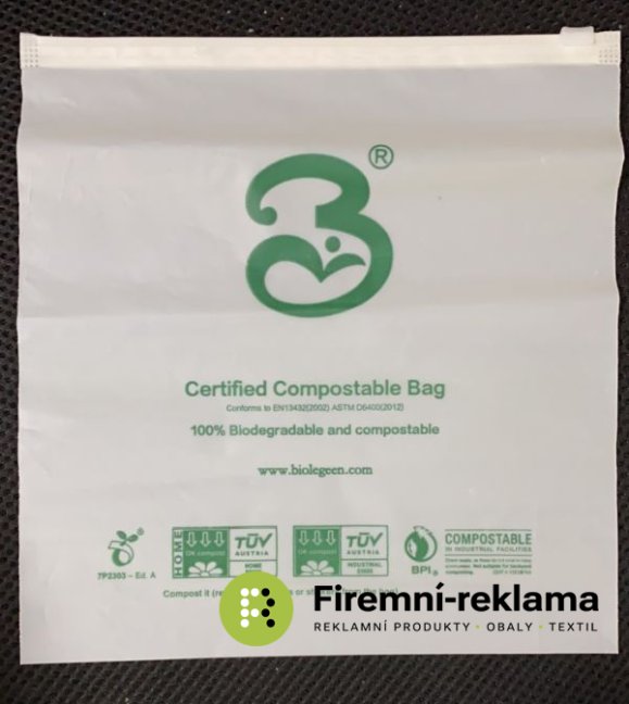 Eco resealable bags with slider and print - Packaging: 10000pcs, Size: 20x30cm