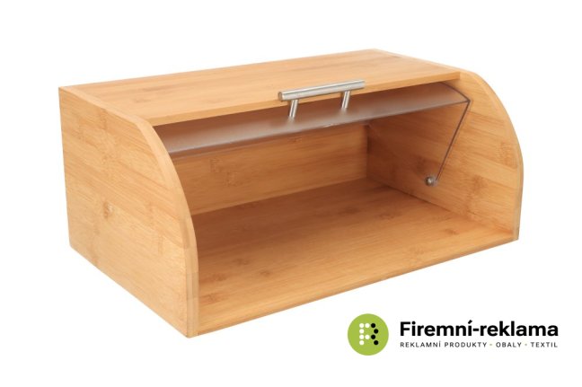 Bamboo bread box BRILLANTE 40.5 x 27 x 17 cm with plastic lid
